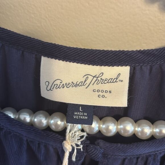 Universal Thread Women's Balloon Corduroy Shift Dress Navy Blue nwt large - Picture 5 of 6